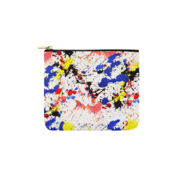 Blue and Red Paint Splatter Carry-All Pouch 6''x5''