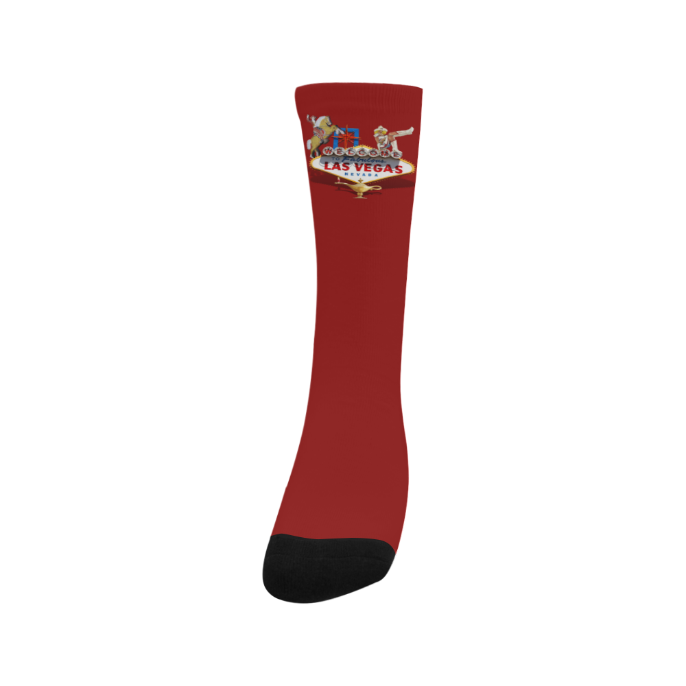 Las Vegas Welcome Sign Red Trouser Socks (For Men)