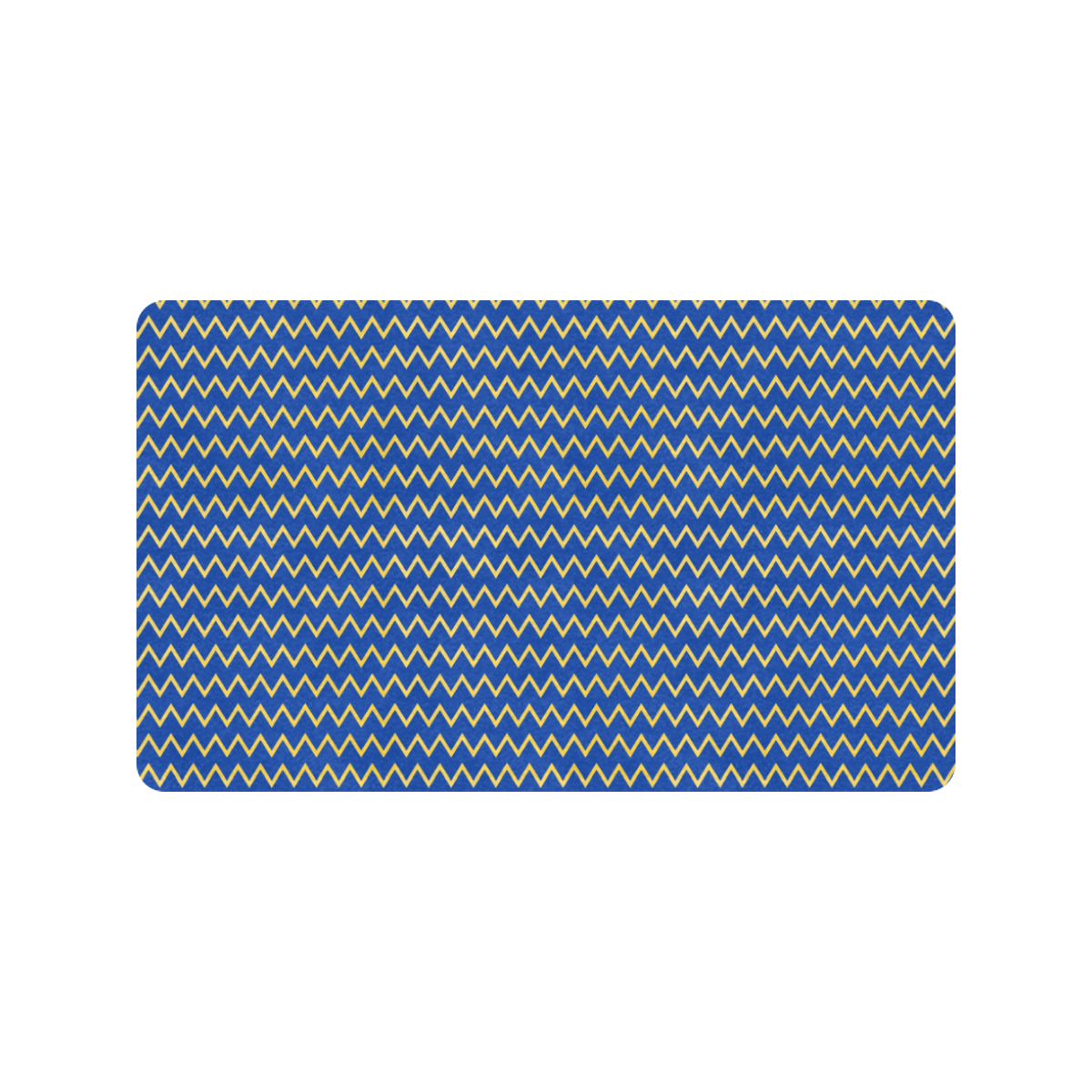 chevron Jaune/Bleu Doormat 30"x18" (Black Base)