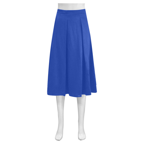 color Egyptian blue Mnemosyne Women's Crepe Skirt (Model D16)
