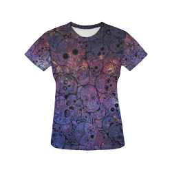 Cosmic Sugar Skulls All Over Print T-Shirt for Women (USA Size) (Model T40)