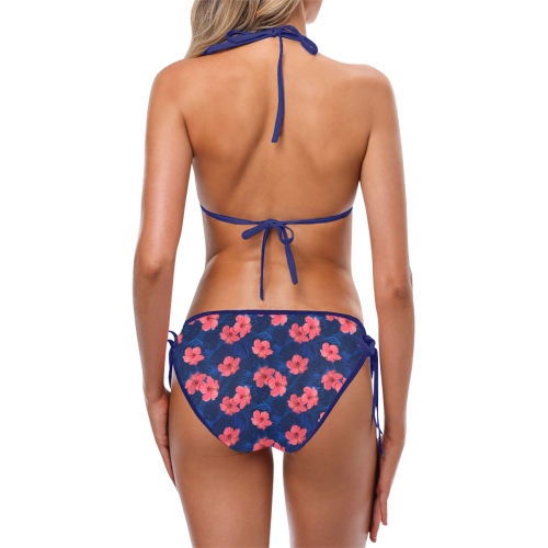 Blue Gumamela Tropical Custom Bikini Swimsuit (Model S01)