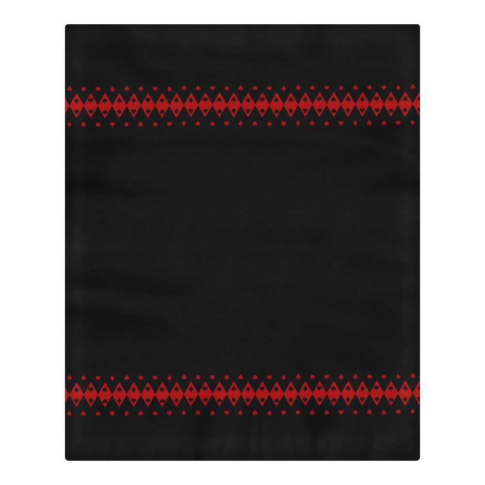 Las Vegas Black Red Play Card Shapes 3-Piece Bedding Set