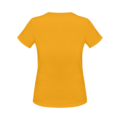 Spring Flower Unicorn Skull Orange Women's Classic T-Shirt (Model T17）