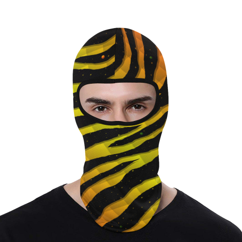 Ripped SpaceTime Stripes - Red/Yellow All Over Print Balaclava