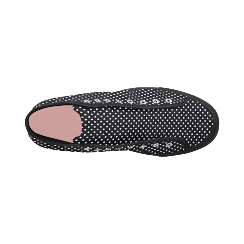 Black polka dots Vancouver H Women's Canvas Shoes (1013-1)