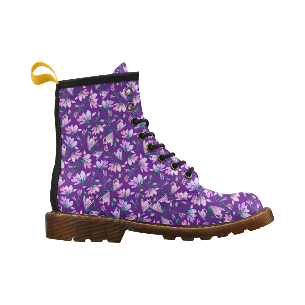 Purple Spring High Grade PU Leather Martin Boots For Women Model 402H