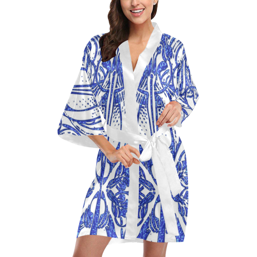 Lace Blue Kimono Robe