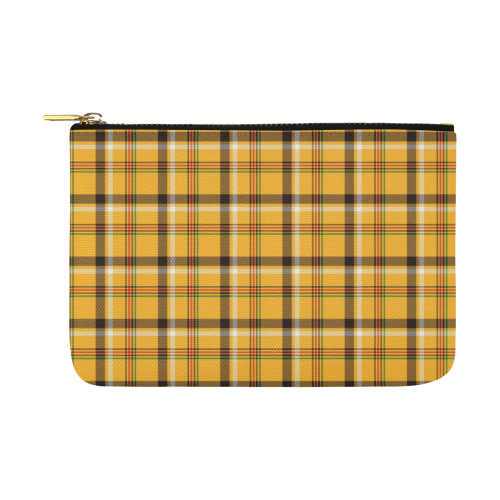 Yellow Tartan (Plaid) Carry-All Pouch 12.5''x8.5''