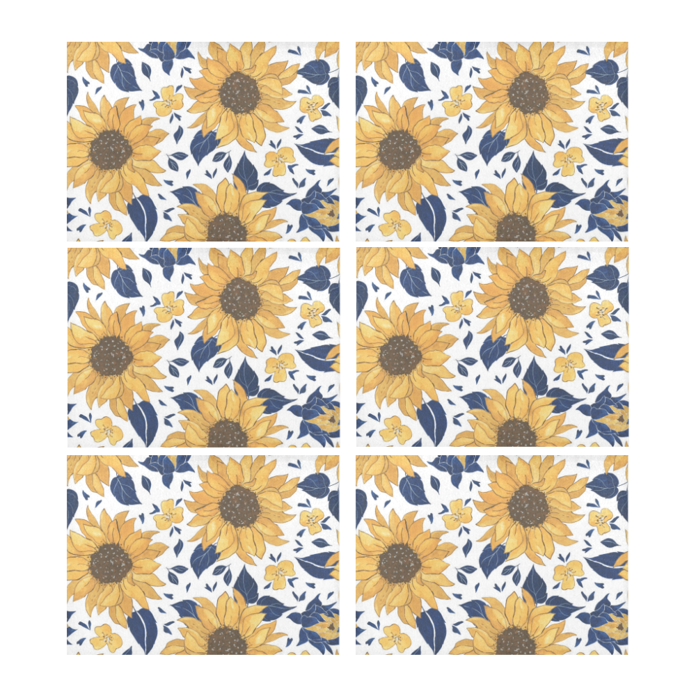 Sunflowers Placemats 14"X19" Placemat 14’’ x 19’’ (Set of 6)