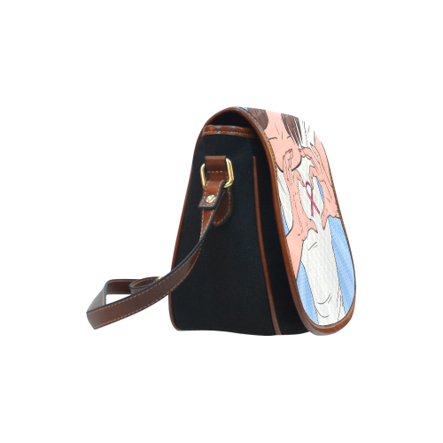 Breast Cancer Pop Art Saddle Bag/Small (Model 1649)(Flap Customization)