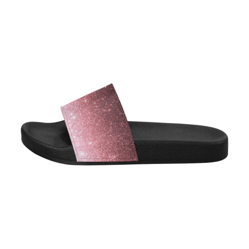 rose gold Glitter gradient Women's Slide Sandals (Model 057)