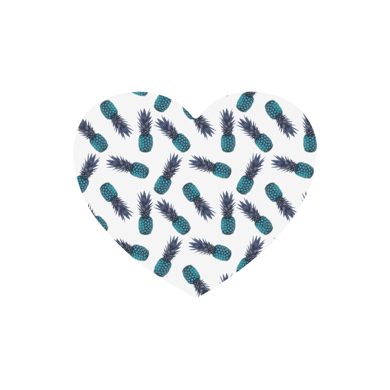 pinapples blue Heart-shaped Mousepad