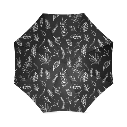 BLACK DANCING LEAVES Foldable Umbrella (Model U01)
