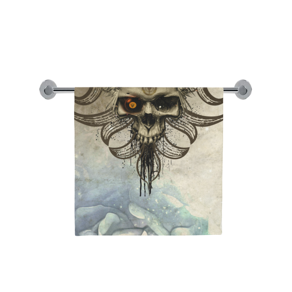 Creepy skull, vintage background Bath Towel 30"x56"
