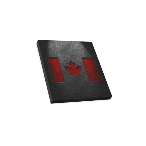 Canadian Flag Stone Texture Canvas Print 12"x12"