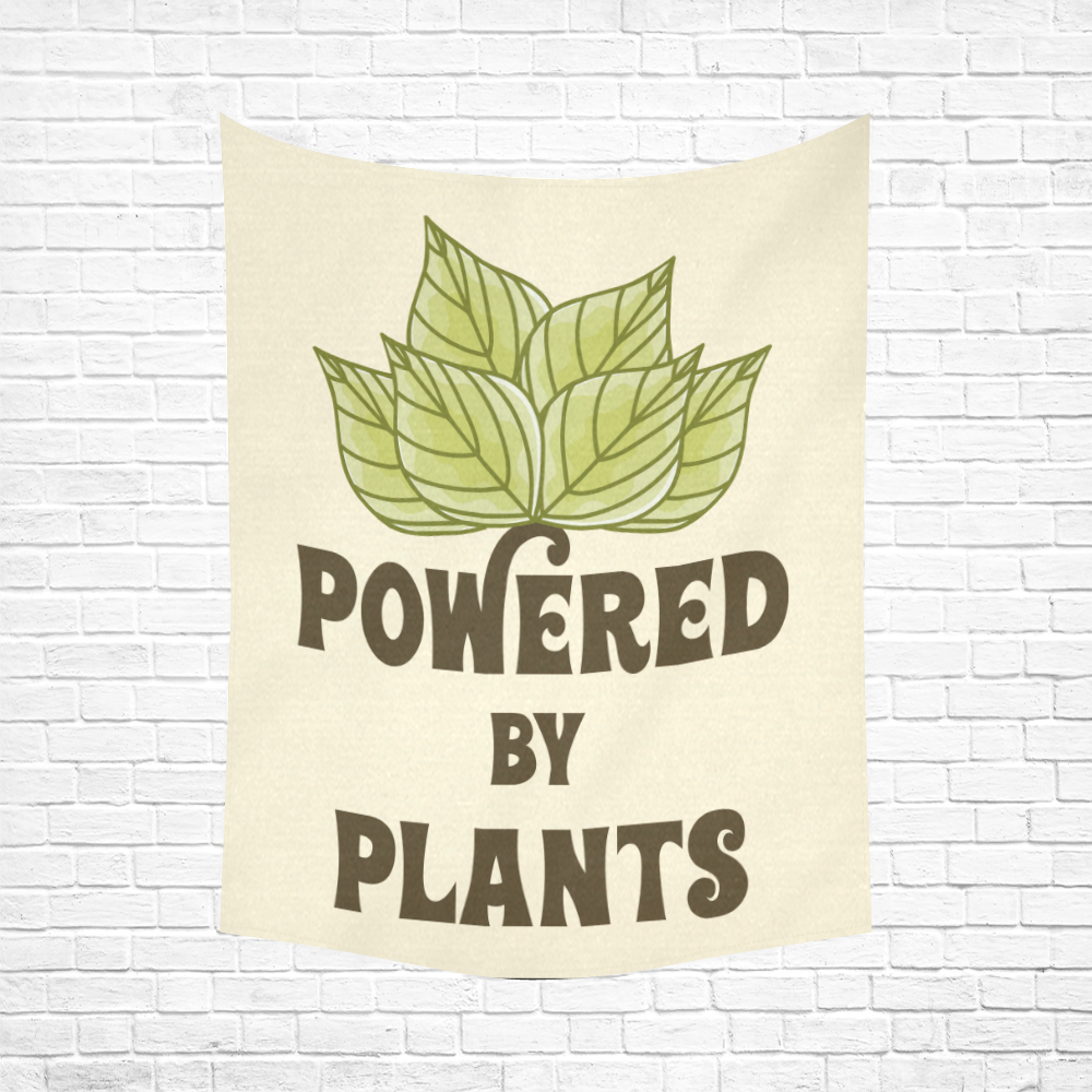 Powered by Plants (vegan) Cotton Linen Wall Tapestry 60"x 80"