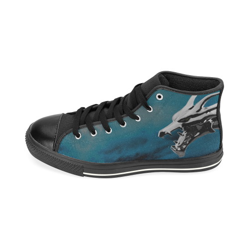 Steel Dragons V1.0 SkyBlue High Top Canvas Shoes for Kid (Model 017)