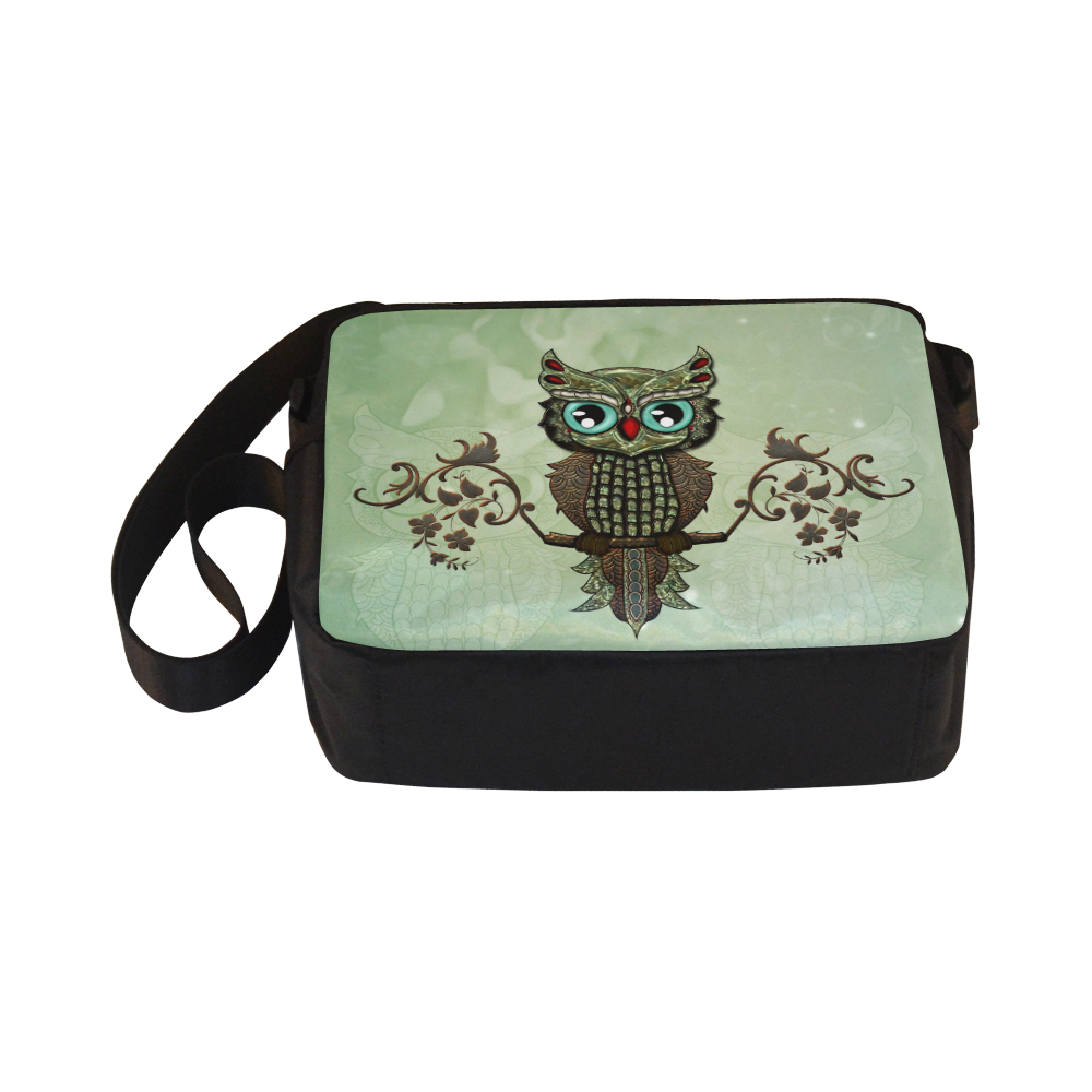 Wonderful owl, diamonds Classic Cross-body Nylon Bags (Model 1632)
