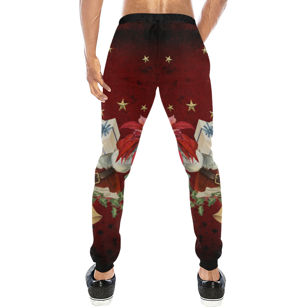 Santa Claus with gifts, vintage Men's All Over Print Sweatpants/Large Size (Model L11)