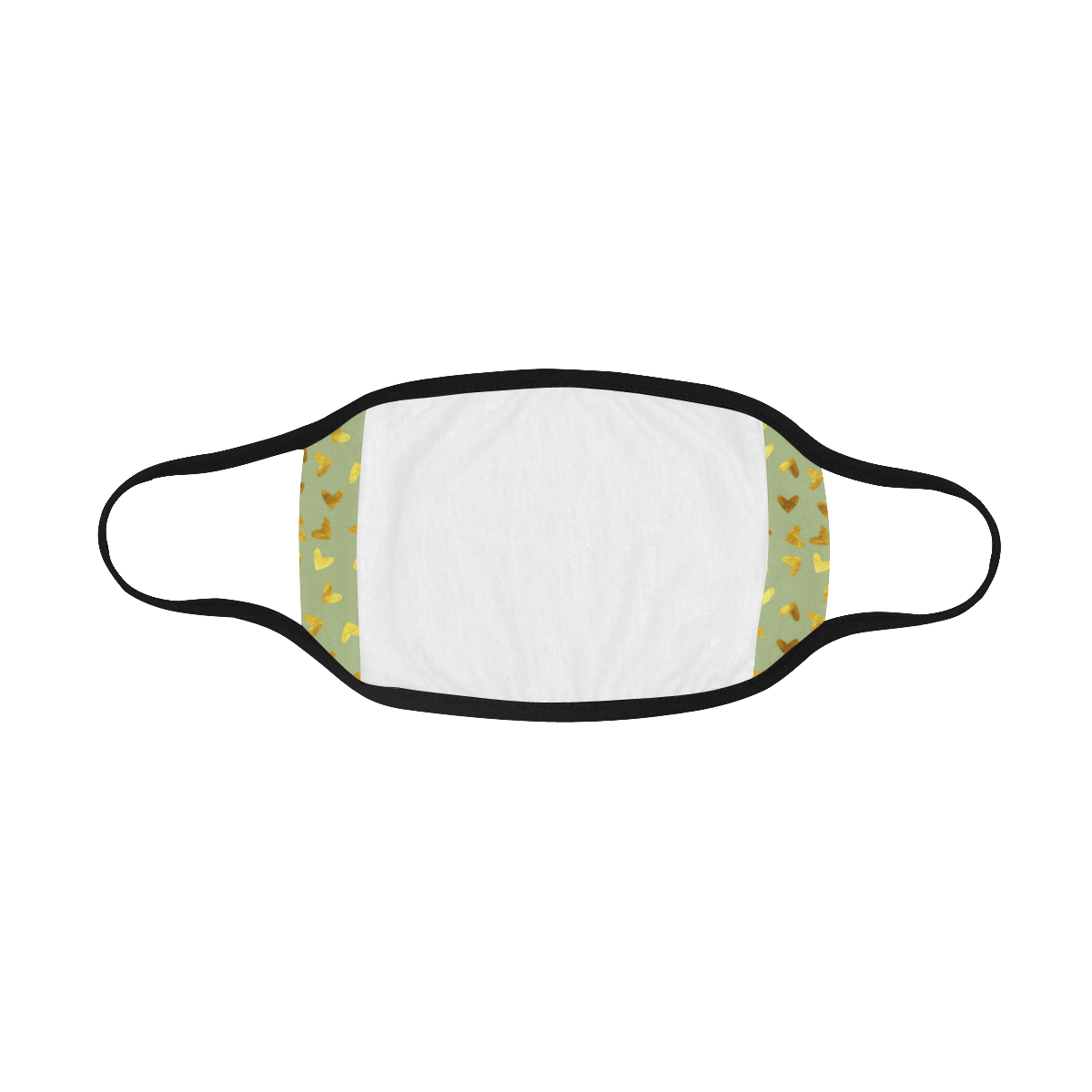 gold heart green Mouth Mask