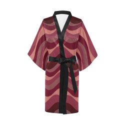 Shades Of Red Waves Kimono Robe