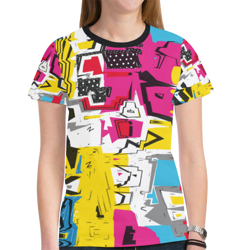 Distorted shapes New All Over Print T-shirt for Women (Model T45)