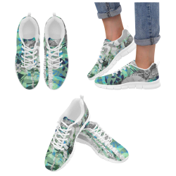 modern flowers Women's Breathable Running Shoes/Large (Model 055)