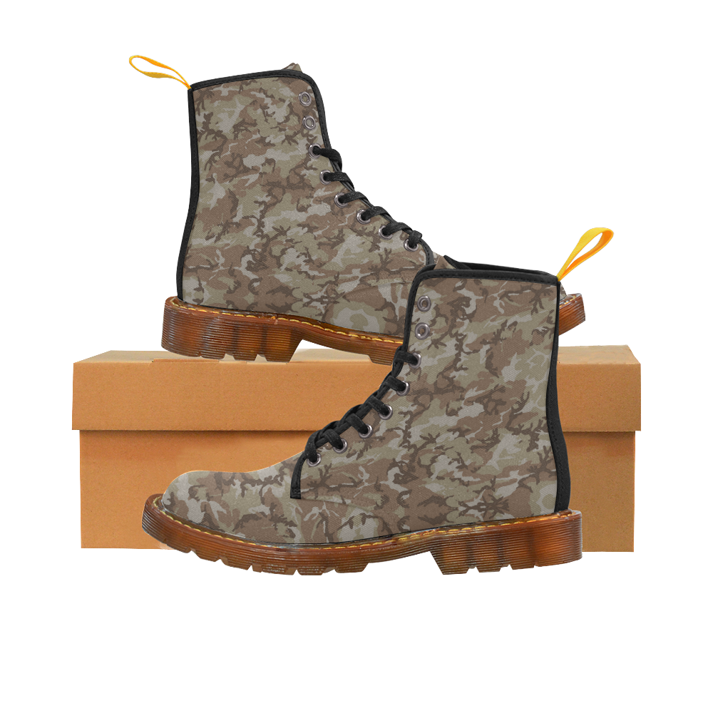 Woodland Desert Brown Camouflage Martin Boots For Women Model 1203H