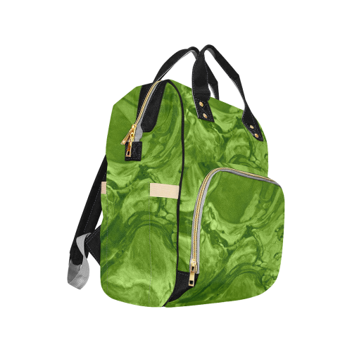 Swirl Green Diaper Backpack Multi-Function Diaper Backpack/Diaper Bag (Model 1688)