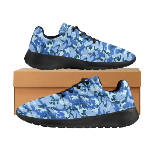 Woodland Blue Camouflage Men's Athletic Shoes (Model 0200)