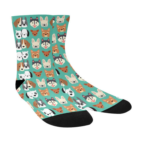 Dog faces pattern Crew Socks