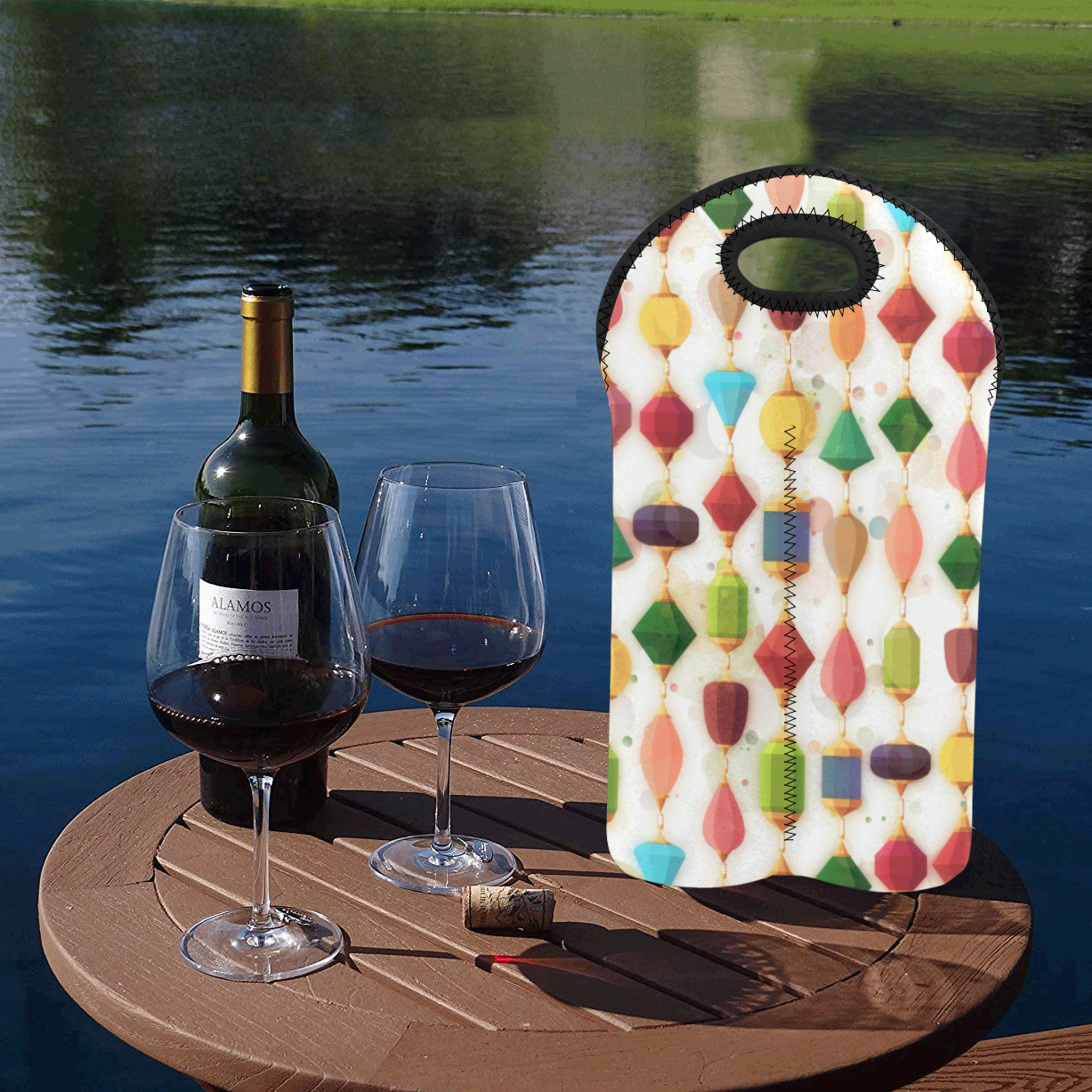 Gem Curtain 2-Bottle Neoprene Wine Bag