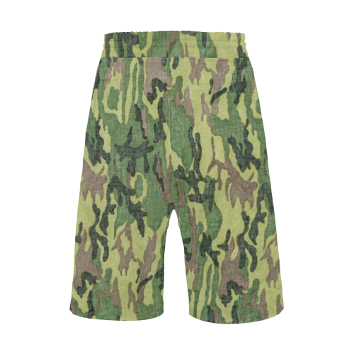 Military Camo Green Woodland Camouflage Men's All Over Print Casual Shorts (Model L23)