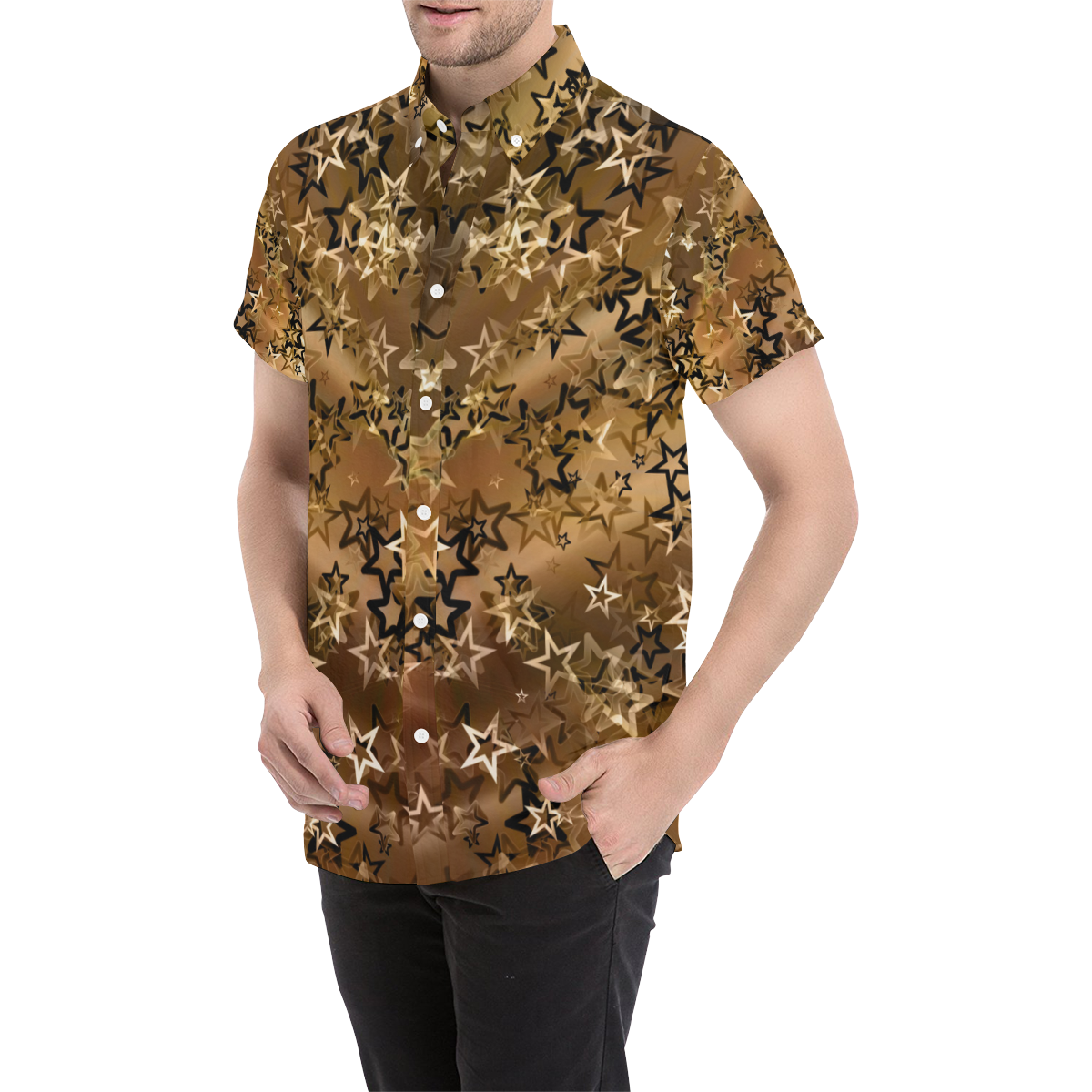 Stars20160720_by_JAMColors Men's All Over Print Short Sleeve Shirt (Model T53)