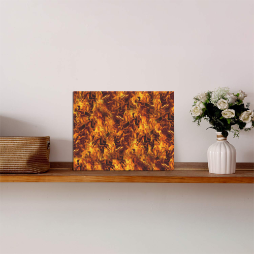 Flaming Fire Pattern Photo Panel for Tabletop Display 8"x6"