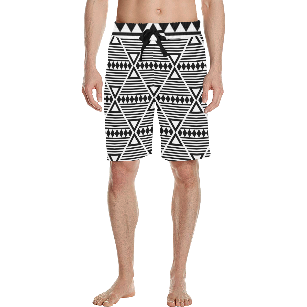 Black Aztec Tribal Men's All Over Print Casual Shorts (Model L23)