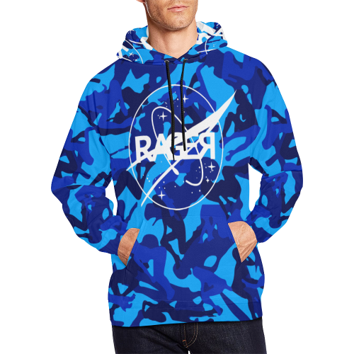 space virginz camo blue hoodie All Over Print Hoodie for Men/Large Size (USA Size) (Model H13)