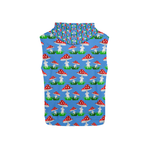 Toadstool red pattern All Over Print Sleeveless Hoodie for Kid (Model H15)