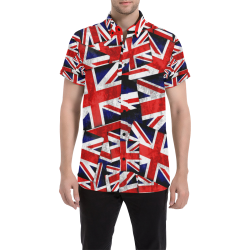 Union Jack British UK Flag Men's All Over Print Short Sleeve Shirt/Large Size (Model T53)
