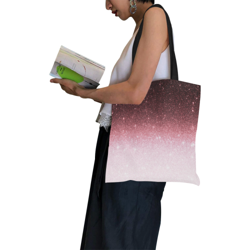 rose gold Glitter gradient All Over Print Canvas Tote Bag/Small (Model 1697)