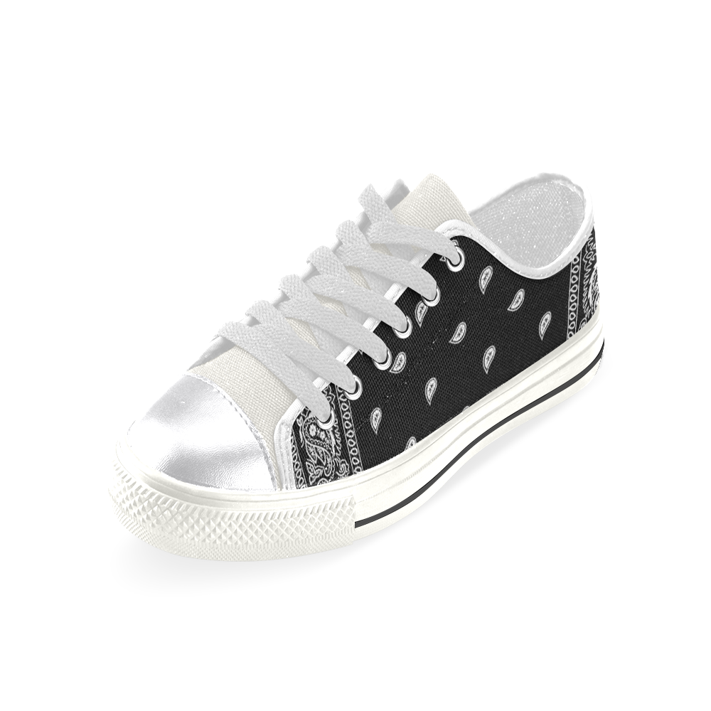 Black Bandana Women's Classic Canvas Shoes (Model 018)