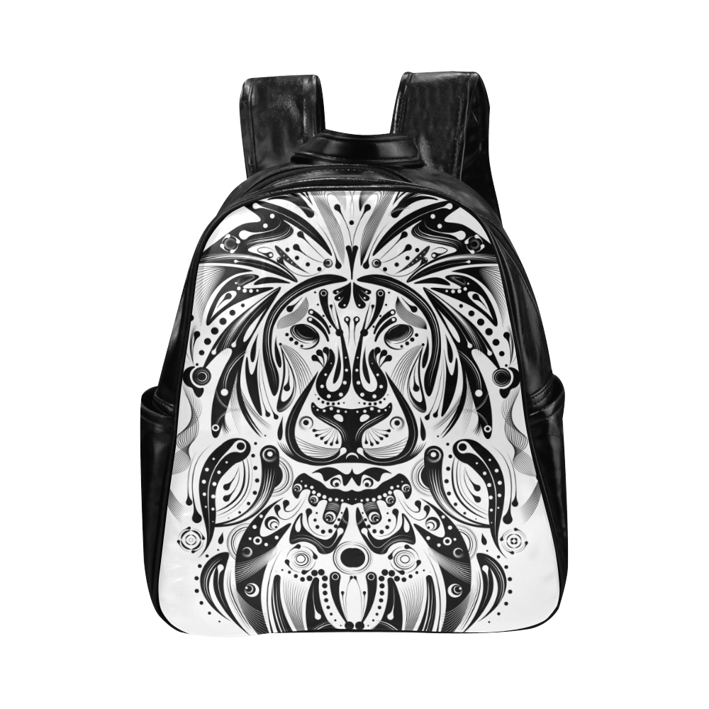 tribal lion Multi-Pockets Backpack (Model 1636)