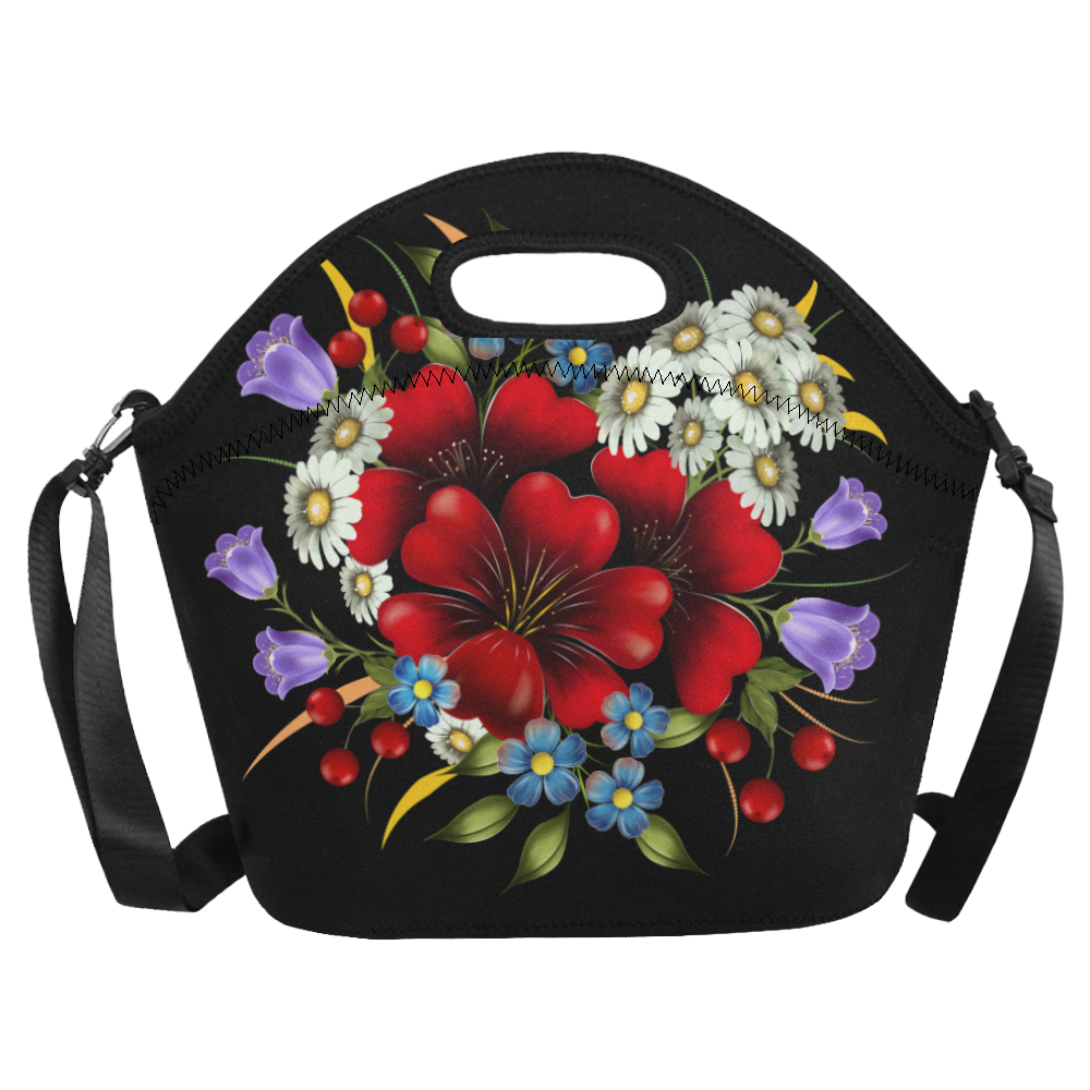 Bouquet Of Flowers Neoprene Lunch Bag/Large (Model 1669)