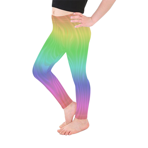 Groovy Pastel Rainbow Kid's Ankle Length Leggings (Model L06)