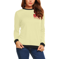Las Vegas Craps Dice Black and Yellow All Over Print Crewneck Sweatshirt for Women (Model H18)