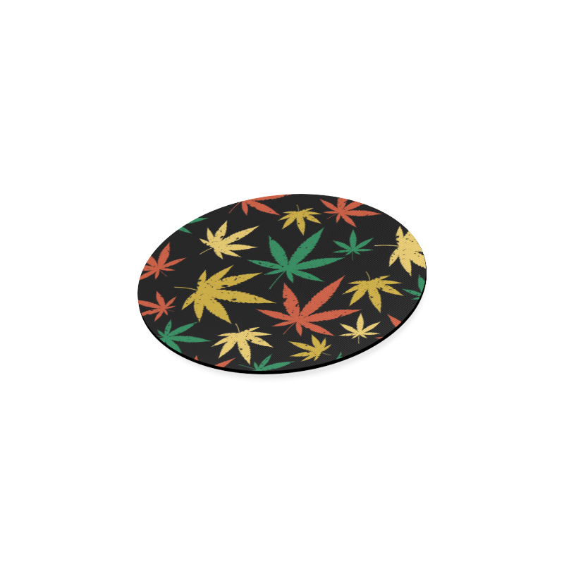 Cannabis Pattern Round Coaster