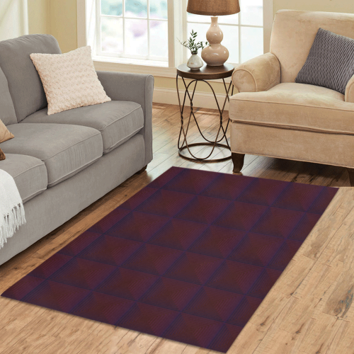 Brown multicolored multiple squares Area Rug 5'3''x4'
