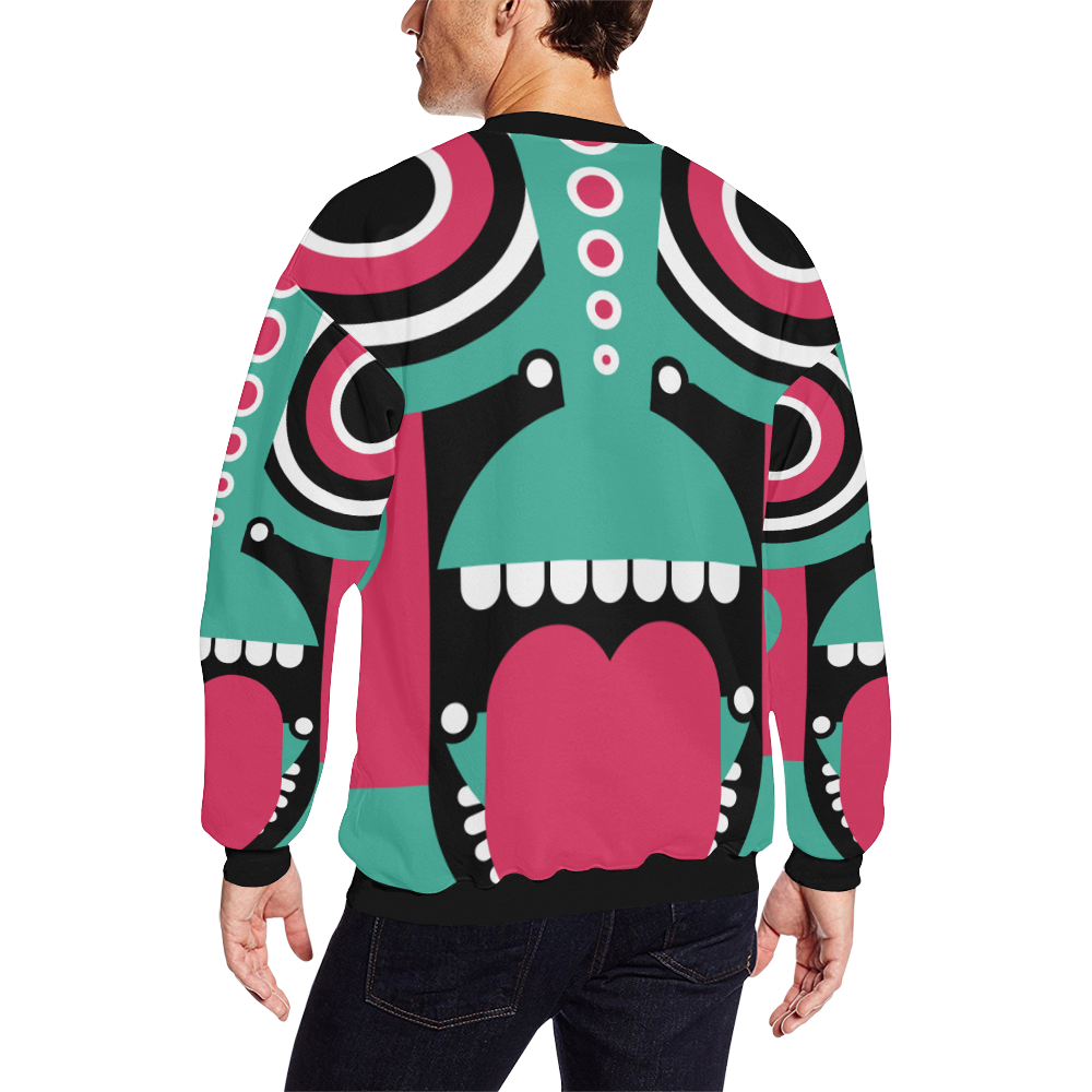 tikitribal All Over Print Crewneck Sweatshirt for Men/Large (Model H18)