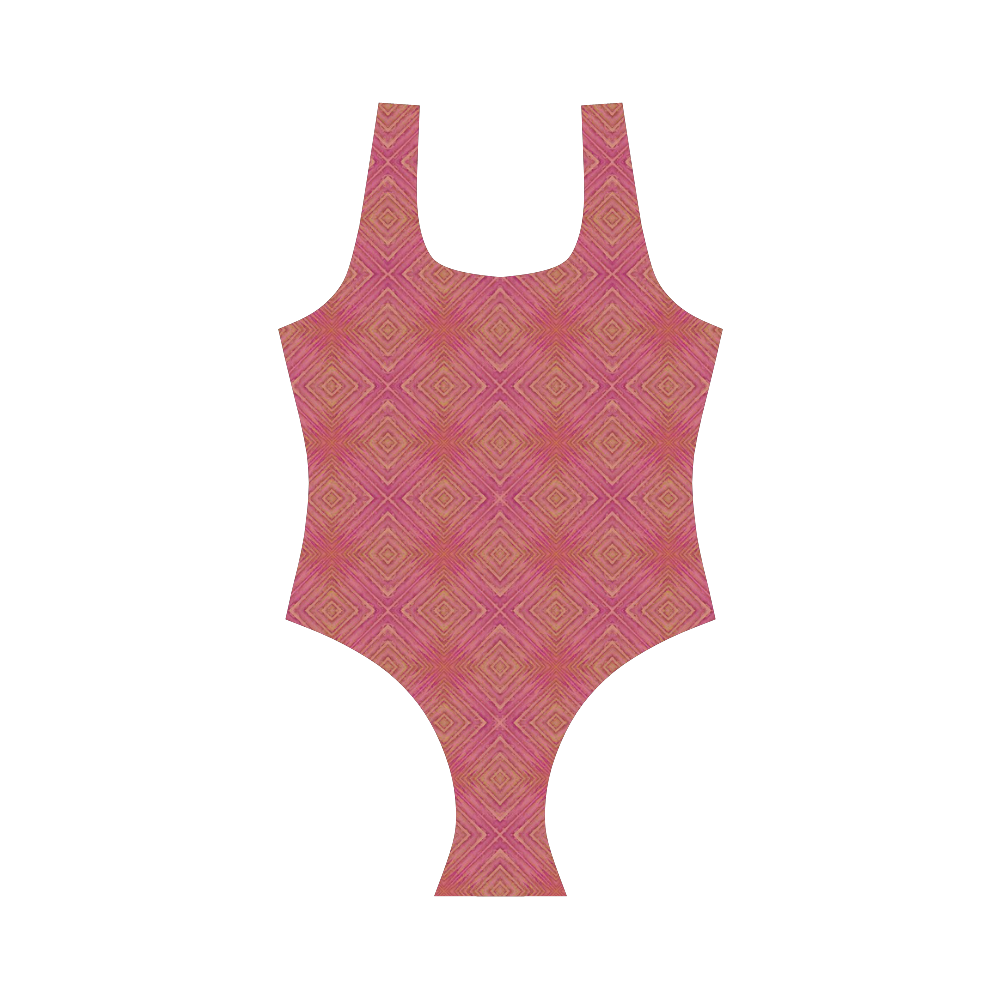 Southwest Terracotta Vest One Piece Swimsuit (Model S04)